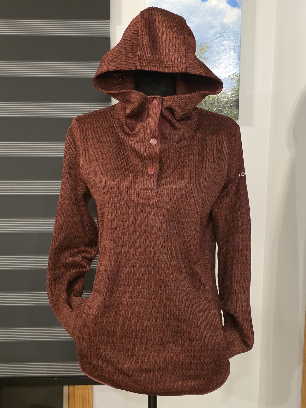 Columbia Darling Days 11 Pullover Hoodie-Heathered Burgundy/Maroon Knit. Lrg
